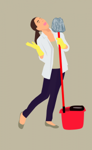 A Woman Working at a Residential Cleaning Company. 