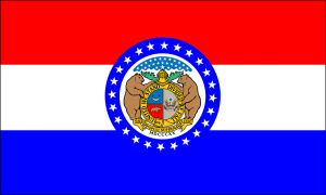 State of Missouri Flag celebrating a decrease in workers compensation insurance premium for 2018. 