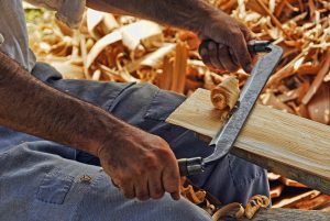 Carpenter doing woodworking 